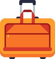 Open rolling suitcase with an extended handle and an empty interior, representing the excitement of travel, the art of packing, and the anticipation of vacation preparations vector