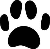 Black paw print resting on a white background, representing the journey of both wild and domestic pets through nature vector