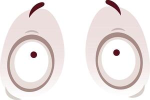 Two large, round cartoon eyes convey a sense of shock or surprise, with raised eyebrows and wide pupils against a white background, creating a humorous and expressive visual vector
