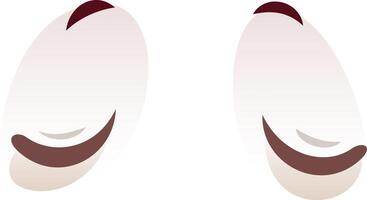 Two happy and stylized eyes are looking forward, creating a simple yet expressive illustration, perfect for various design applications vector