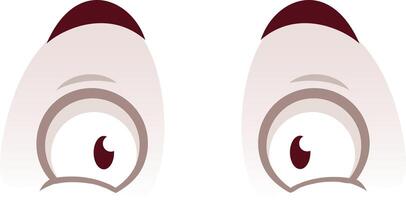 illustration of cartoon eyes with raised eyebrows, conveying surprise and curiosity. The minimalist design uses simple lines and shades to create an expressive and playful look vector