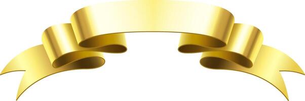 Golden, shiny ribbon gracefully waving across a white background, creating ample copy space for personalized text or design elements, perfect for celebrations and awards vector