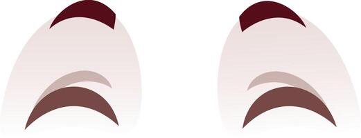 Stylized illustration featuring two abstract eyebrow designs with layered shapes and shades. The minimalist art focuses on symmetry and modern aesthetic, ideal for beauty and fashion concepts vector