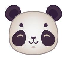 Adorable panda face smiling with closed eyes, minimalist design, perfect for children's illustrations, logo, or any project that requires a touch of cuteness vector