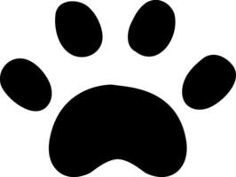 Simple black paw print showing four toes and a pad, isolated on a white background, representing a concept of animal, pet, or wildlife presence vector