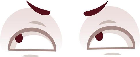 Cartoon eyes are gazing sideways with raised eyebrows, indicating suspicion, skepticism, distrust, or disapproval, conveying a sense of doubt and questioning vector