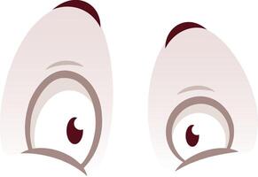 Pair of cartoon eyes expressing surprise and disbelief, featuring raised eyebrows and wide pupils, conveying a sense of astonishment and wonder vector