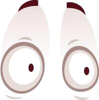 Wide open cartoon eyes expressing shock and surprise create a humorous and whimsical visual, capturing emotions like disbelief and astonishment in a playful manner vector