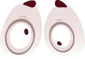 Cartoon eyes expressing surprise, featuring raised eyebrows and small pupils, vividly conveying feelings of astonishment and wonder with a playful, whimsical character vector