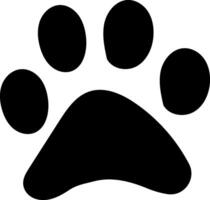 Simple black silhouette of a paw print against a clean white backdrop, creating a striking high contrast image ideal for pet related designs vector