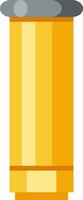 Simple flat illustration of a gold cylindrical object with a grey cap, potentially representing a cosmetic product like lipstick or mascara, or a battery cell, isolated on a white background vector