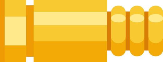 Golden spyglass extending and revealing intricate sections, ideal for projects centered around pirates, adventure, treasure hunting, and the spirit of exploration on the high seas vector