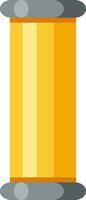 Gold pipe connecting two gray pieces creating a plumbing system, useful for water supply or gas distribution, providing essential services for residential and commercial use vector