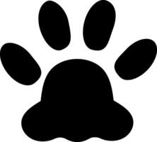 Simple black paw print with four toes and a pad, isolated on a white background, representing a concept related to animals, pets, or wildlife vector