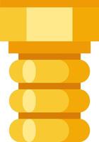 Architectural golden column providing support and representing strength, stability, and classical design, suitable for history, art, and construction projects vector