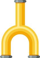 U shaped yellow pipeline connecting gray joints creates a striking industrial element, representing concepts of plumbing, connections, and infrastructure vector