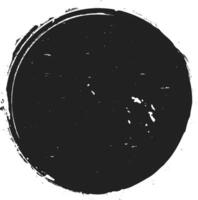 Grunge textured black circle with copy space, ideal for vintage and retro designs, adding a touch of distressed aesthetic to logos, backgrounds, or creative projects vector