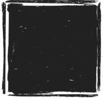 Black grunge textured square frame with white border creates a vintage, distressed effect, ideal for adding a retro or aged feel to designs, photos, or text vector