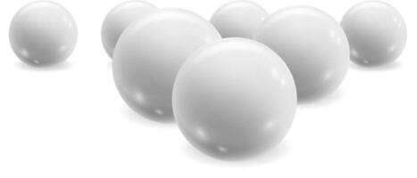 Glossy white spheres creating an abstract composition on a clean white background, evoking a sense of minimalism and elegance while emphasizing modern design and geometric shapes vector