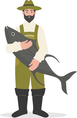 Fisherman Character Illustration.
