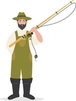 Fisherman Character Illustration in Cartoon Shape. vector