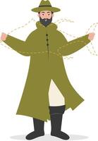 Fisherman Character Illustration in Cartoon Design vector