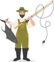 Fisherman Character Illustration in Cartoon Concept vector