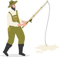 Fisherman Character Illustration in Cartoon Shape vector