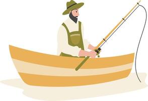 Fisherman Character Illustration on White Background vector