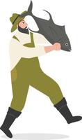 Fisherman Character Illustration in Cartoon Style vector