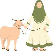 Eid Al Adha Character with Flat Cartoon Shape vector