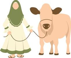 Eid Al Adha Character in Flat Cartoon Shape vector