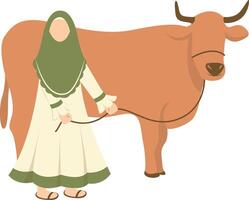 Eid Al Adha Character with Cartoon Design Style. vector