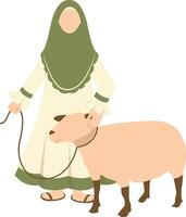 Eid Al Adha Character with Flat Cartoon Concept. vector