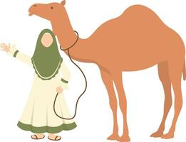 Eid Al Adha Character in Flat Cartoon Concept vector