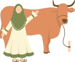 Eid Al Adha Character with Flat Cartoon Concept vector