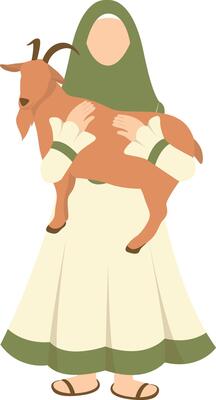 Eid Al Adha Character in Cartoon Design Concept.