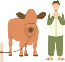 Eid Al Adha Character in Flat Cartoon Design. vector