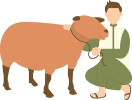 Eid Al Adha Character in Flat Cartoon Design vector