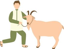 Eid Al Adha Character with Flat Cartoon Design vector