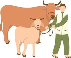 Eid Al Adha Character with Cartoon Design. vector