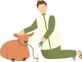 Eid Al Adha Character in Flat Design. vector
