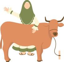 Eid Al Adha Character in Flat Cartoon Concept. vector