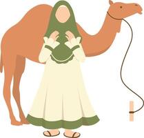 Eid Al Adha Character in Cartoon Design Concept vector