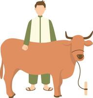 Eid Al Adha Character with Cartoon Shape vector