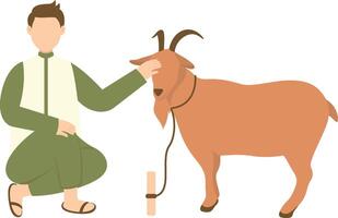 Eid Al Adha Character on White Background. vector