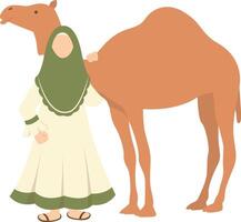 Eid Al Adha Character with Cartoon Design Style vector