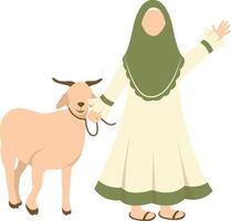 Eid Al Adha Character with Cartoon Design Concept vector