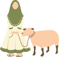 Eid Al Adha Character with Cartoon Design Concept. vector