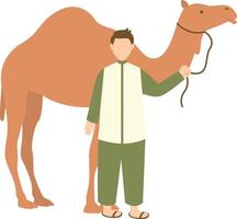 Eid Al Adha Character with Cartoon Style. vector